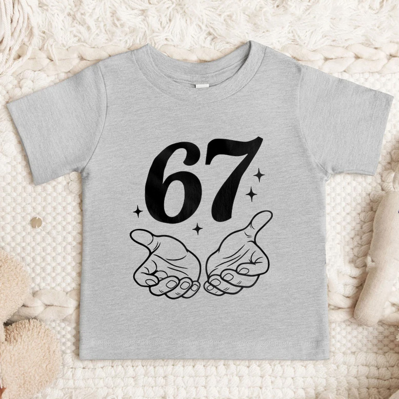67 Shirt with Name Funny 7th Turning Seven Meme Birthday Gift for Kids Teen Girl Gift