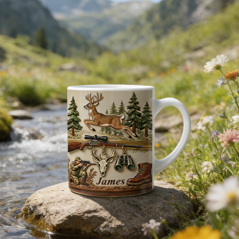 Personalized Hunting Adventure Mug Custom Name Outdoor Gift for Dad Husband Men