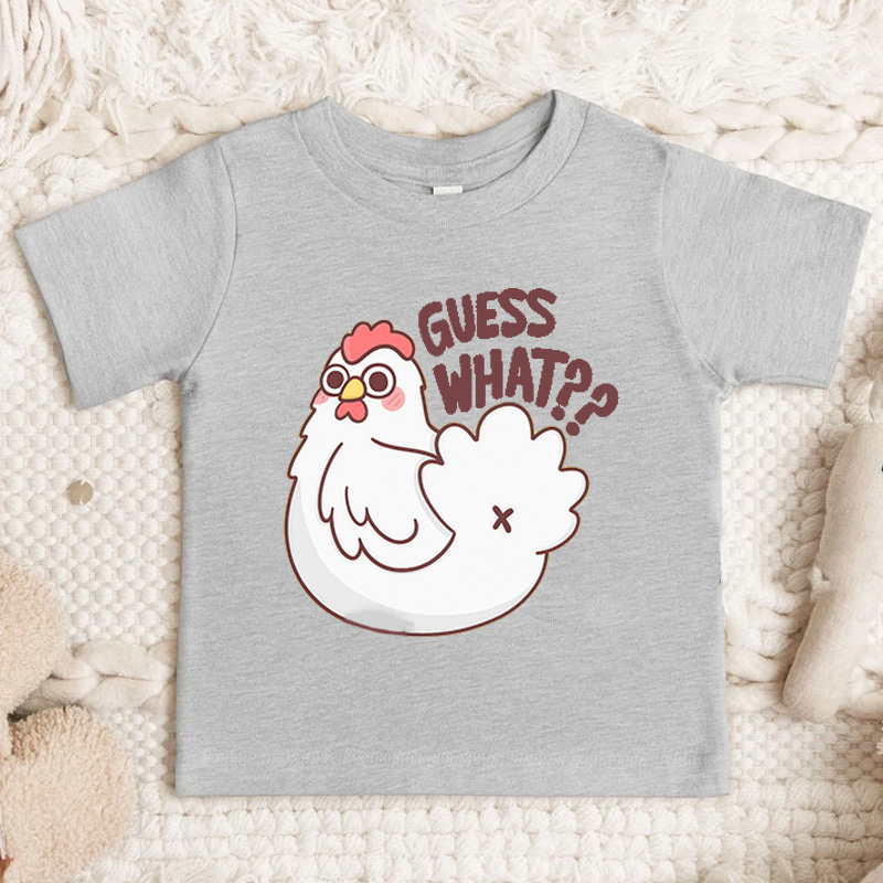 Guess What Chicken Butt Kids Youth T-Shirt Funny Girls and Boys Shirt Silly Joke Shirt Humorous Children Graphic Tee Funny Gifts for Kids