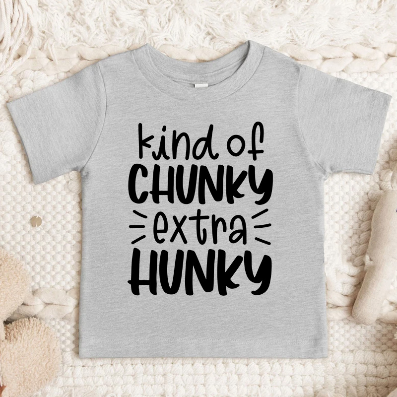 Kind of Chunky Extra Hunky Funny Kids T-Shirt Chunky Is the New Hunky Kids Tee Funny T-Shirt for Kids