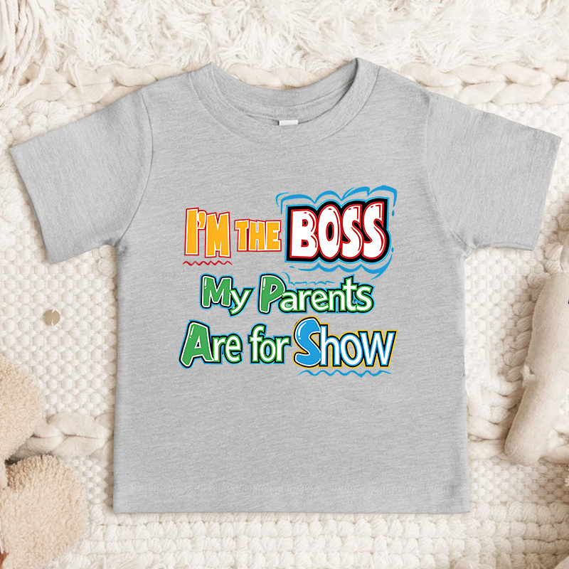 Funny Boss Quote Gift For Kids Cute Confident Saying Colorful Letters Family Humor Outfit Kid's T-Shirt