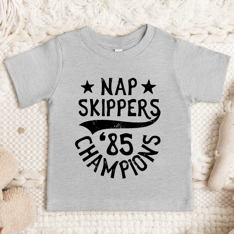 Nap Skippers Champion Funny Quote Gift For Kids Playful Toddler Humor Cute Outfit Kid's T-Shirt