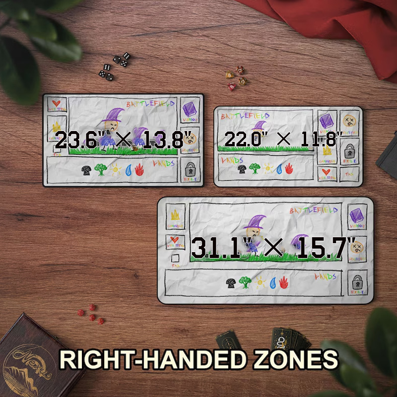 Funny "Paper" TCG Playmat With Optional EDH Card Zones 14" x 24" Neoprene Game Mat Paper & Crayon Texture TCG Gag Gift Extended Play Mat