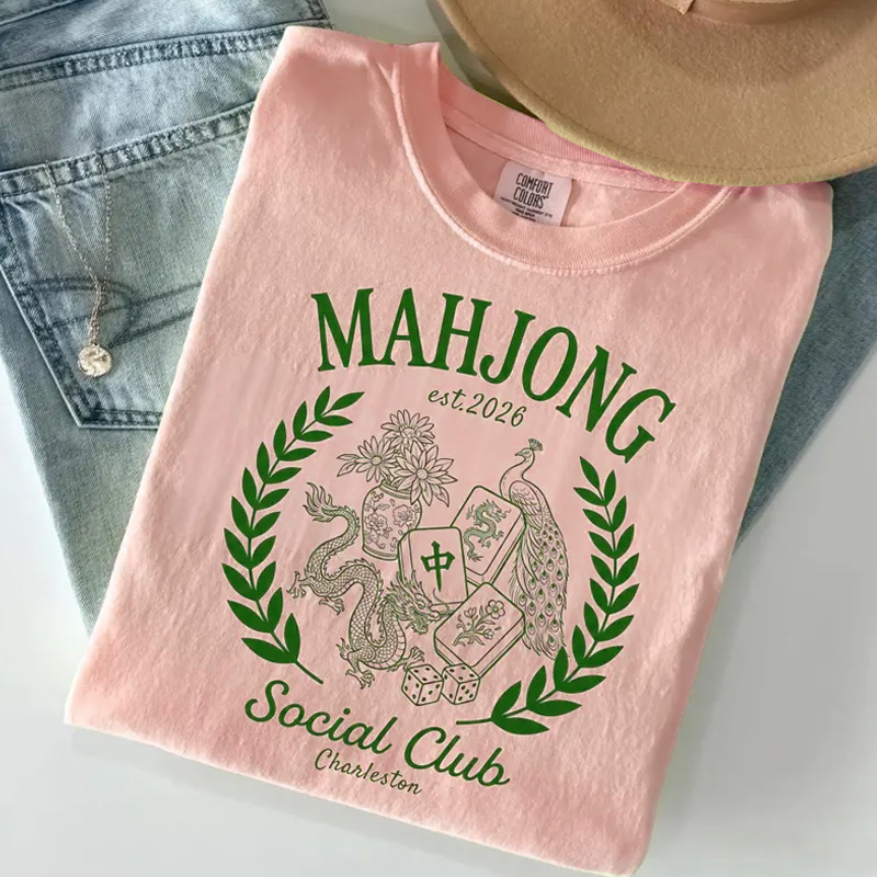 Personalized Mahjong Social Club Shirt Mahjong Gift Mahjong Shirt Gift for Mahj Lover Mahjong Social Club