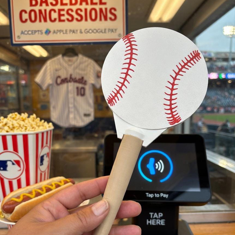 Personalized Baseball Softball Tap-to-Pay Wand  Baseball Softball Concession Stand Card Holder Game Day Hygiene Hack for Sports Fans