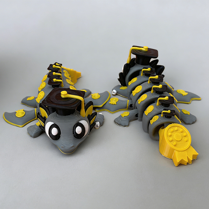 Personalized 3D Printed Graduation Dragon with Medal-Decorated Egg Toy with Custom Name for Kids and Graduates