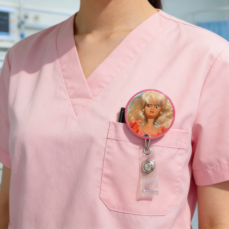 Personalized Funny Badge Nurse Badge Reel Funny ID Badge Holder Retro Doll Badge Reel Nurse Badge Holder Nurse Gift 