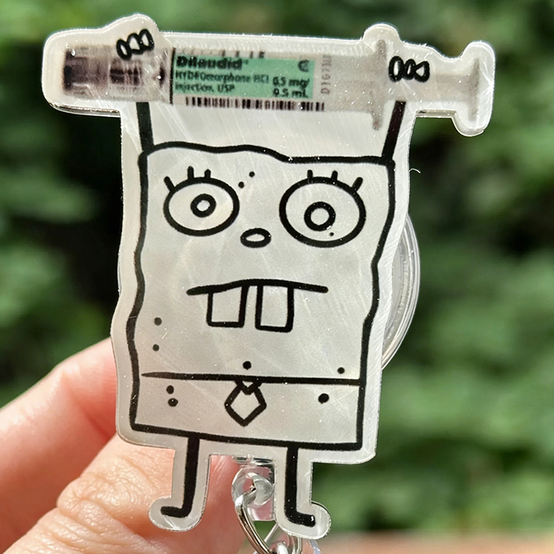 Personalized Funny Nurse Badge Reel Medical Humor Badge Reel Retractable ID Holder Nurse Badge Reel RN MD Pharmacy Healthcare Work Accessory