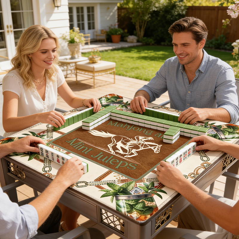 Personalized Equestrian Mahjong Table Mat Mahjong and Mint Juleps Mahjong Mat Mahjong Accessory for Mahjong Lovers