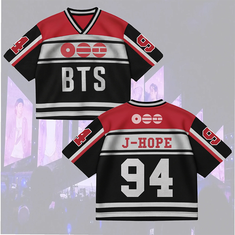 Personalized BTS Fans Crop Jersey K-Pop Member Crop Jersey New 2026 World Tour BTS Mixed Mesh Jersey Gift For Fans