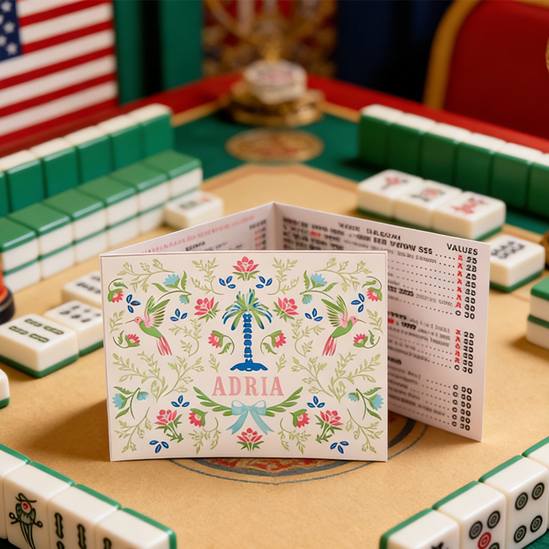 Personalized Floral Hummingbird Mahjong Card Cover Boho Mahjong Card Cover Gift for Mahjong Lovers Vacation Game Nights