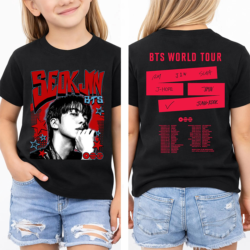 Personalized BTS World Tour Member T-Shirt K-Pop Tour Tee for Concerts Arirang Kpop Bangtan T-Shirt Fandom Gift Idea