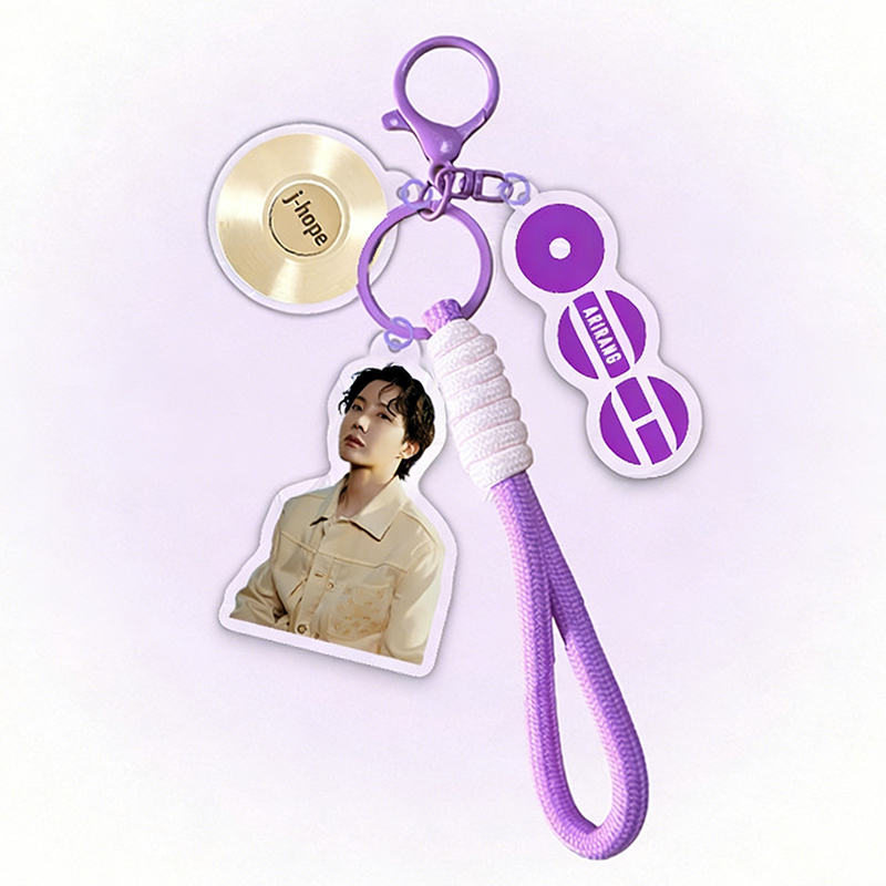 Personalized Kpop Member Photo Bag Charm with Album Disc Design  Keychain ARMY Gift