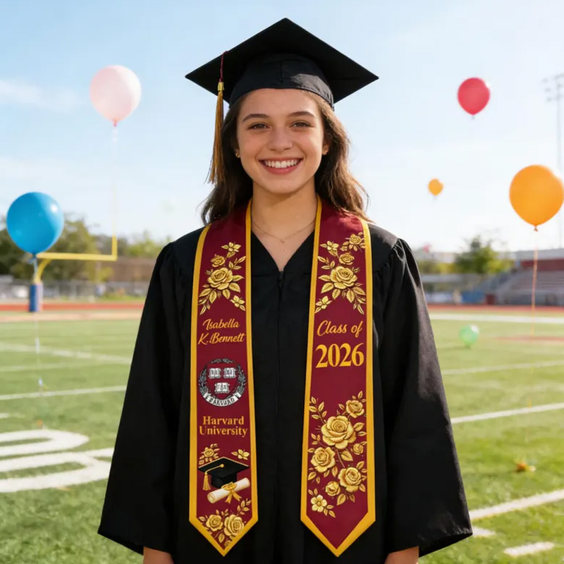 Personalized Graduation Stole Class of 2026 Custom Logo&Name Graduation Sash