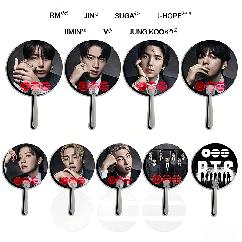 Personalized K-Pop Group Member Image Hand Fan, Custom Portable Fan for Concert and Fan Meeting