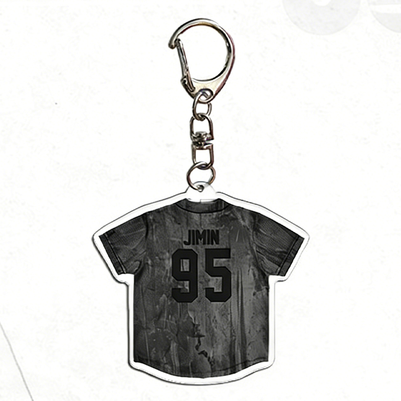Personalized K-Pop Member Jersey Keychain for Concert and Fan Events