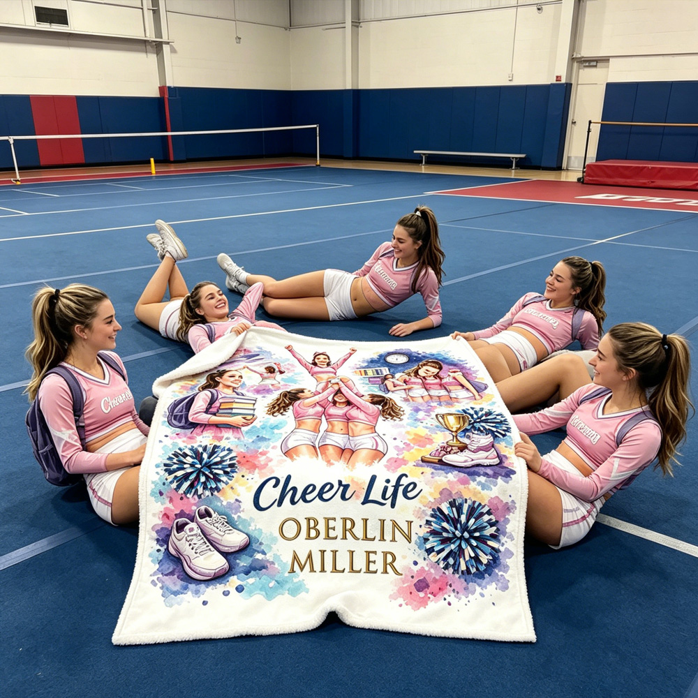 Personalized Cheer Life Blanket – Custom Cheerleading Gift for Girls