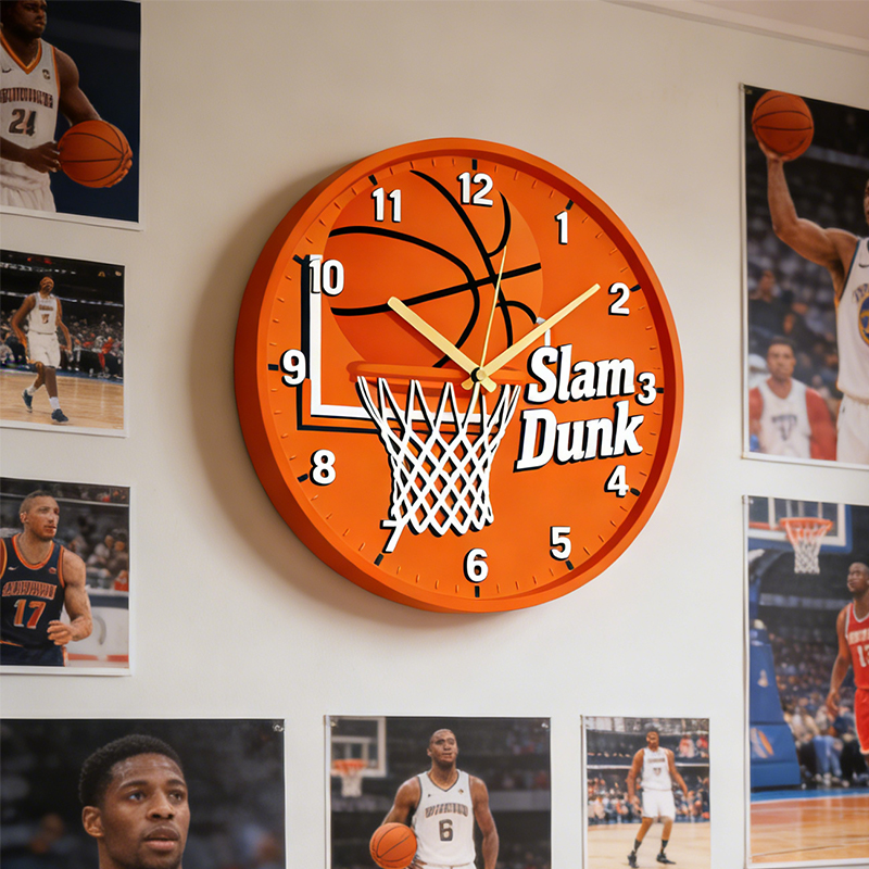 Personalized Basketball Slam Dunk Clock with Slam Dunk Design for Basketball Enthusiasts   