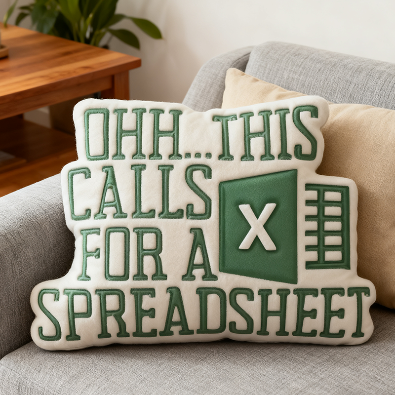 Personalized Excel Table Series Funny Pillow Data Lovers and Spreadsheet Wizards Pillow Gift for Geek Nerd Lover