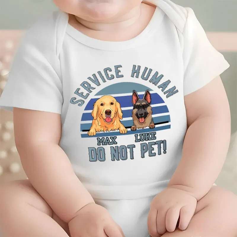 Personalized Service Human Do Not Pet Dog Baby Bodysuit Pet Lover Gifts