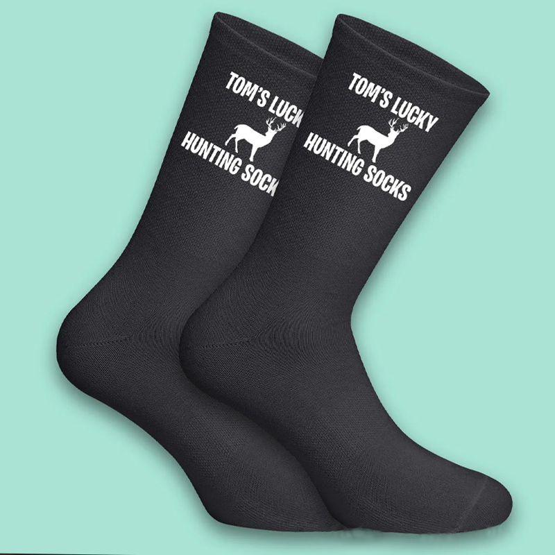 Personalized Lucky Hunter Socks Husband Gift for Outdoor & Hunting Lovers