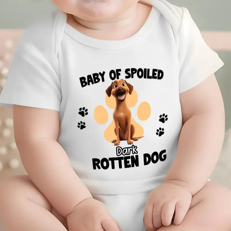 Personalized Baby of Spoiled Rotten Dogs Bodysuit Baby Shower Gift