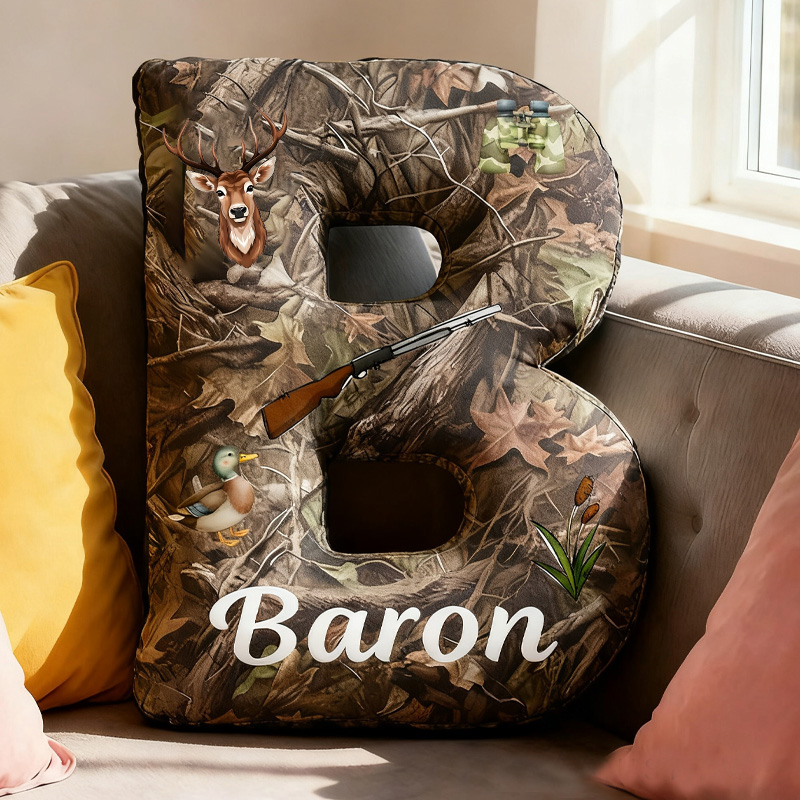 Personalized Nature and Hunting Enthusiasts Pillow Adventure Nature Lovers Letter Pillow Gifts for Outdoor Adventure Enthusiasts