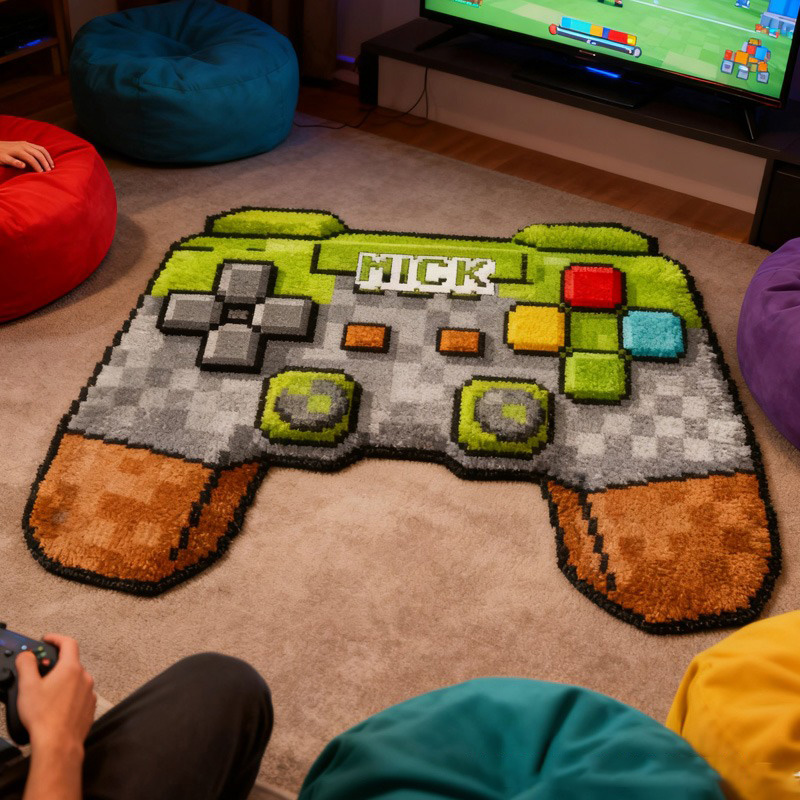 Personalized Game Lover Irregular Rug Doormat Game Controller Doormat Gifts for Kid Game Geek Lover