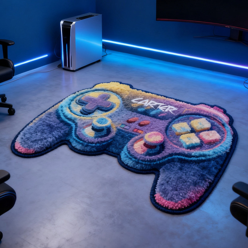 Personalized Game Lover Rug Doormat Game Controller Doormat Game room decor Gifts for Kid Game Geek Lover