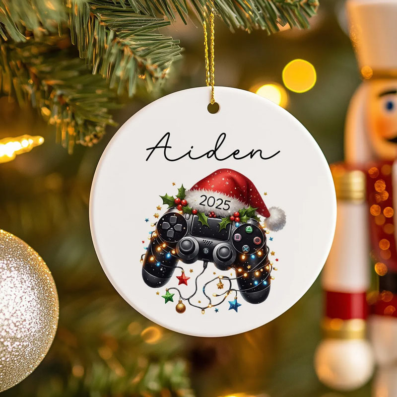 Personalized Kids Gamer Controller Ornament Gamer Christmas Decor Gamer Ornament Toddler Ornaments for Christmas Funny Gaming Gift for Geek