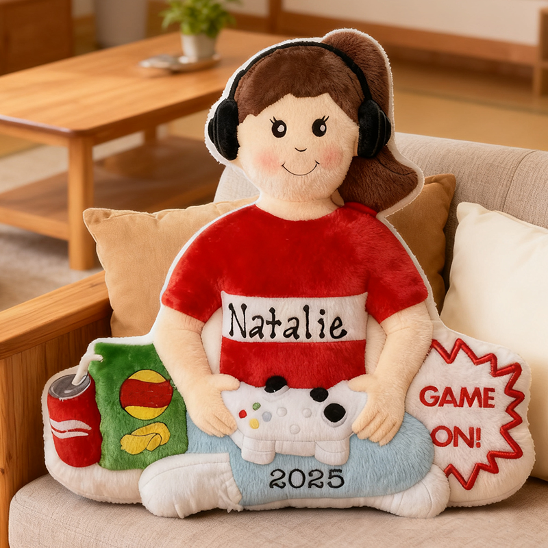 Personalized Graphic 3D Print Gamer Girl with Video Game Controller & Headset Custom Christmas Gift for Game Geek Lover