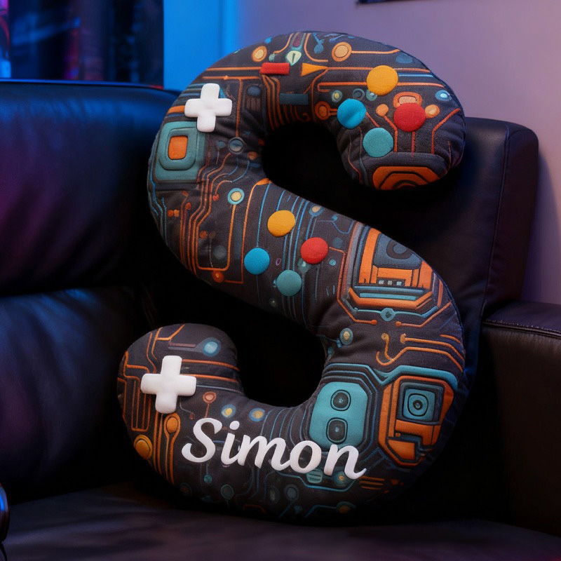 Personalized Gaming Circuit Themed Pillow Computer Technology Enthusiasts Gifts for Game Geek Lover