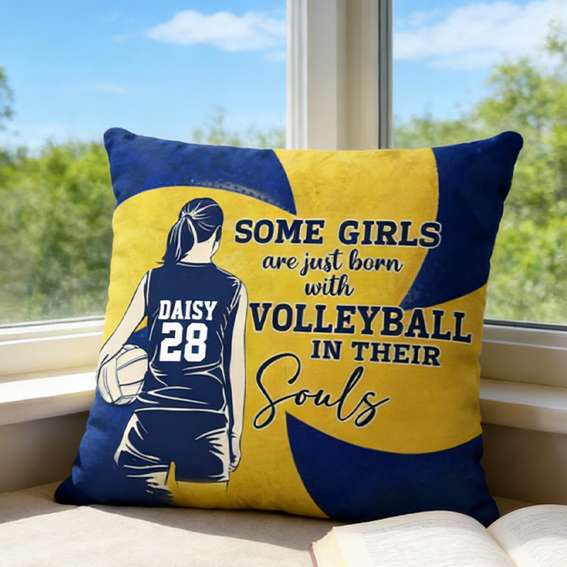 Personalized Volleyball Pillow with Custom Name and Number for Players and Fans  