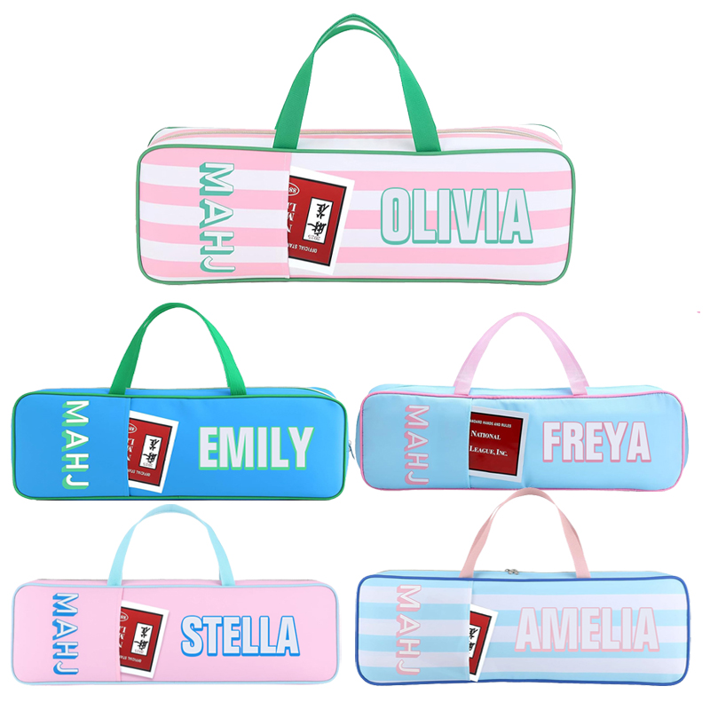 Personalized Mahjong Rack Bag for Mahjong Game Storage Mah Jong Tile Bags with Zipper for Tiles and Pushers Rack Storage Carrying Bags Gifts Accessories