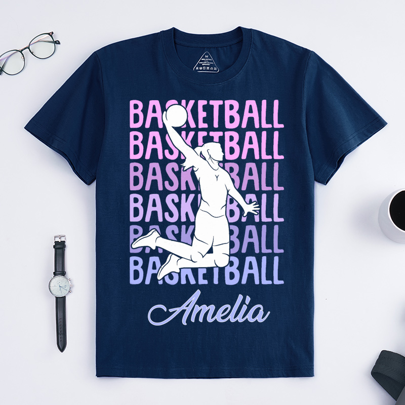 Personalized Basketball T-Shirt Women's Basketball Dunk Basketball Lovers Custom Name