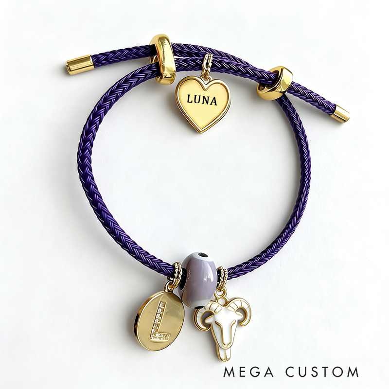 Personalized Zodiac Initials Couple Bracelet Engraved Constellation Charm Gift for Lovers Romantic Connection