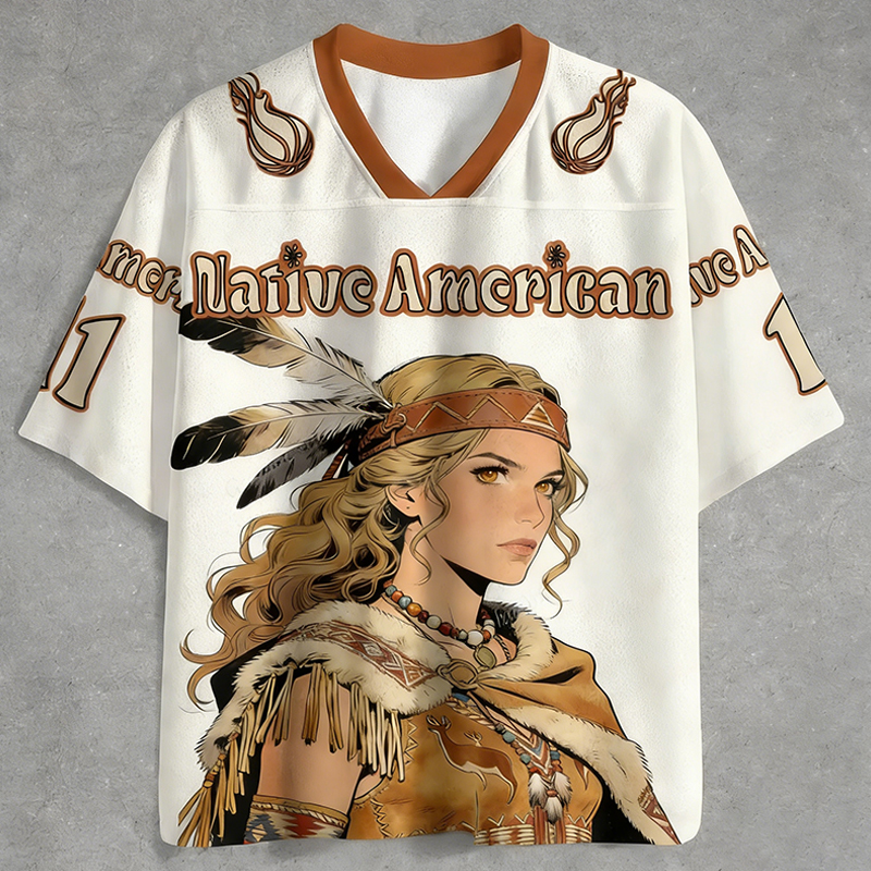Personalized Sport-Themed Native American-Inspired Jersey with Custom Number for Sport Fans