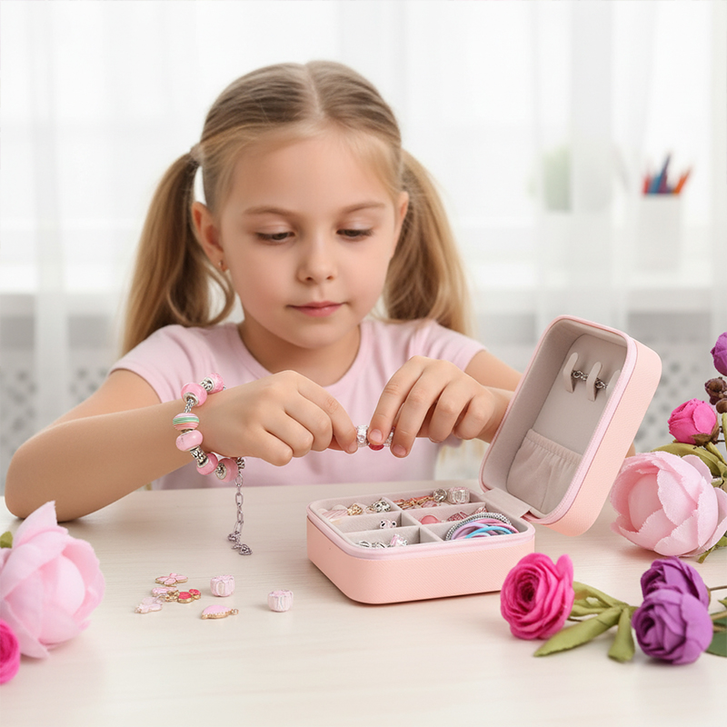 Personalized Jewelry DIY Kit for Kids Custom Name Jewelry Box,Bracelet and Necklace Making Set Bracelet Making Kit for Girls 68 Pcs DIY Jewelry Set