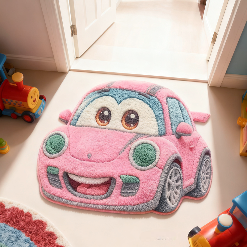 Personalized Cartoon Car Soft Rug Christmas Gift for Kids Rug Birthday Gifts for Kids
