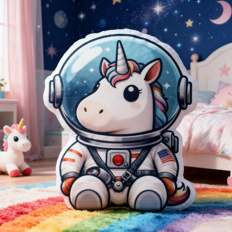 Personalized Animal Astronauts with Name Graphic 3D Print Pillow Christmas Gift for Kids Birthday Gift