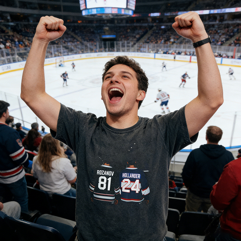 Personalized Custom Hockey Player Jersey Washed T-Shirt Vintage Game Day Tee for Ice Hockey Fans