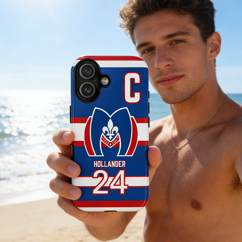 Personalized HR Theme Ice Hockey Team Jersey Phone Case Vintage Team Crest Design for Ice Hockey Lovers