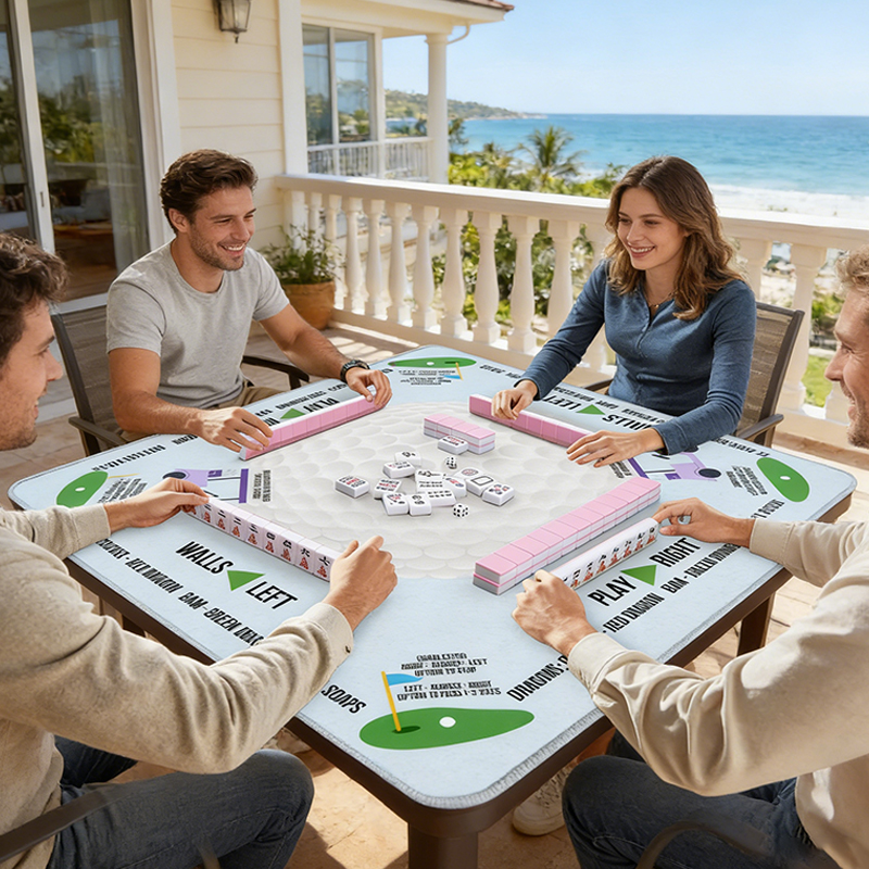 Personalized Golf Themed Mahjong Mat, Custom Golf Mahjongg Table Pad, Gift for Golf and Mah jong Lovers