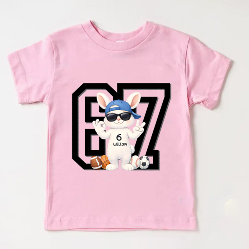Personalized Easter 67 Sports Kids T-Shirt Bunny 67 Sports Easter Eggs with Custom Name and Name