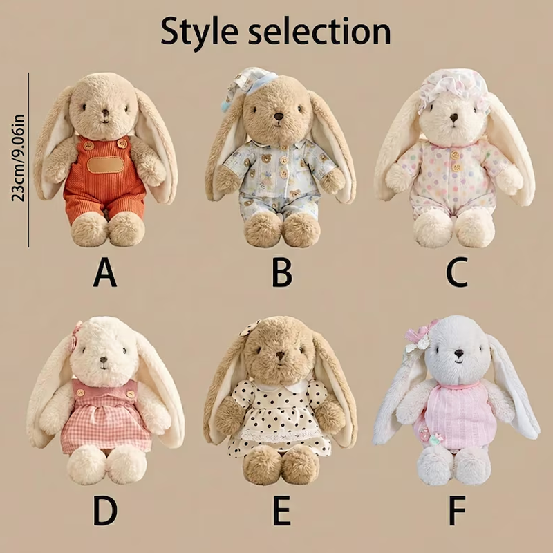 Personalized Easter Bunny Plush Custom Name Embroidered Rabbit Doll 6 Outfit Styles Easter Gift for Kids Easter Basket Gift Bunny Keepsake