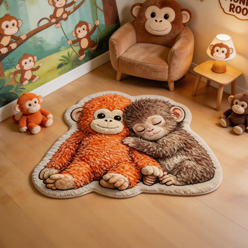 Punch Monkey Rug Viral Baby Monkey with Orange Rug Emotional Support Gifts