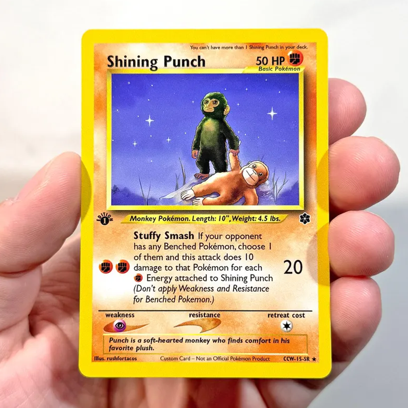 Punch Monkey Holographic Card Game Collection for Game Lovers Birthday Gift 