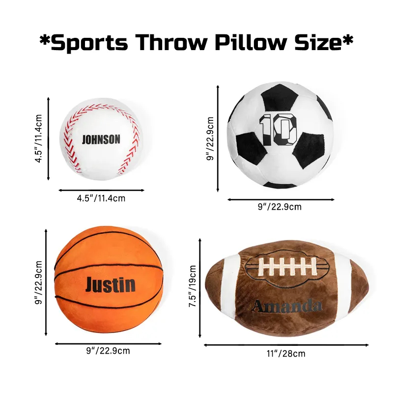 Personalized Plush Basketball Pillow with Custom Name for Sports Fans and Kids
