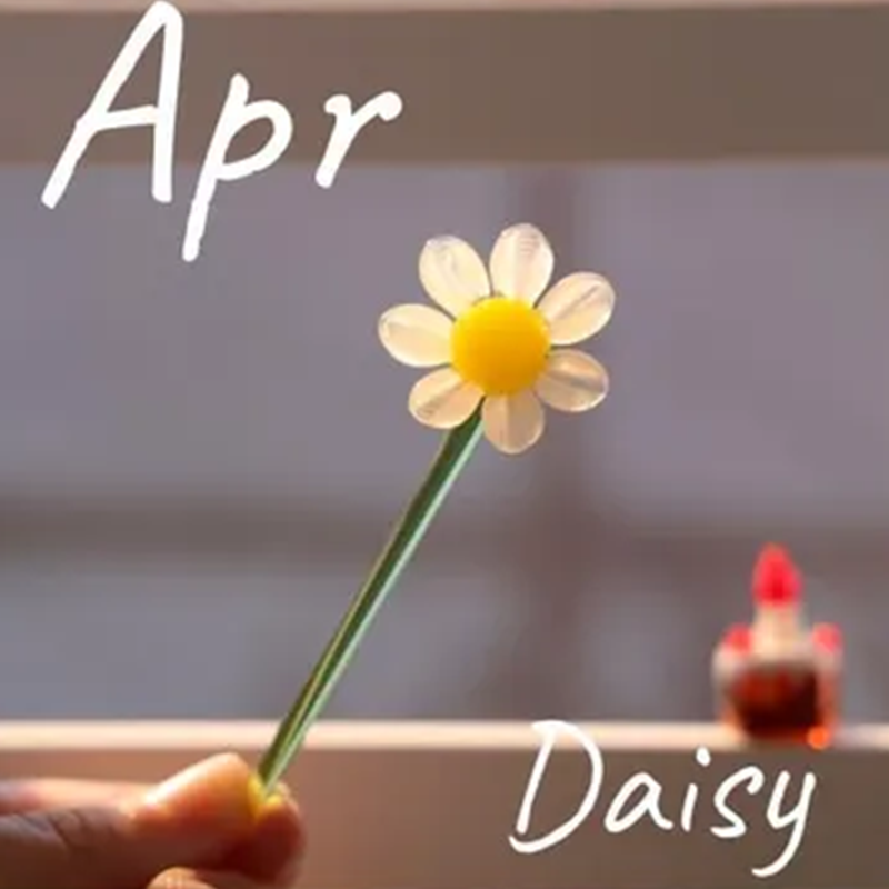 Hand Blown Glass Flower Bouquet with Birth Month Heart & Birthstone – Topper Mother's Day Gift for Her