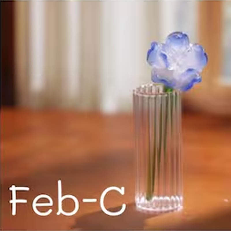 Handmade Pretty Glass Birth Month Flower Snowdrop Rose Larkspur Gift For Mom Family Birth flower Bouquet